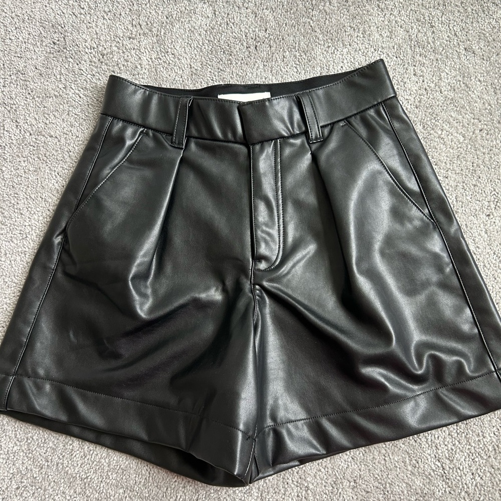 Abercrombie vegan leather shorts